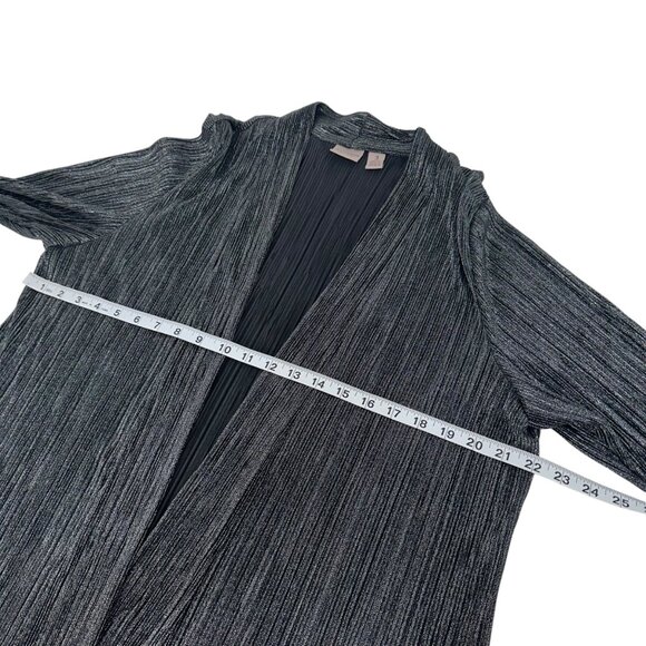 Chicos Easywear Women Silver Metallic Open-Front Cardigan Size 3 Stretch fabric - Picture 5 of 16
